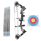 HarBin-Star 35-70lbs Compoundbogenset für Erwachsene, Einstellbare Jagd Compound Bogen und Pfeil Set, komplettes Bogenschießset für Outdoor-Zielübungen, Jagd, Sportwettkämpfe