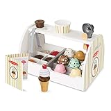 Melissa & Doug Eis Holzspielzeug ab 3 Jahre & Küchenzubehör Kinder Holz | Montessori Spielzeug ab 3 Jahre | Eisdiele für Rollenspiele mit Einkaufsladen | Kinderküche Kaufläden & Zubehör