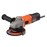 Black+Decker Winkelschleifer (710 W, 115 mm Scheibendurchmesser, Nullspannungsschalter, Sanftanlauf, rutschfester Gehäusegriff zum Schleifen, Trennen, Entrosten) BEG010, Cranberry