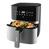 Cecotec Heißluftfritteuse 5,5 L Cecofry Full Inox 5500 Pro. 1700 W, Kompaktes und Digitale, Diät-Fritteuse, Edelstahlausführung, ölfrei, PerfectCook-Technologie, Thermostat, 8 Modi