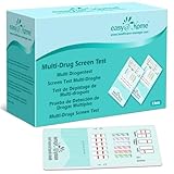 Easy@Home 5 x Drogentest Multi für 6 Drogenarten – Testet Marihuana (THC), Amphetamin (AMP), Benzodiazepine (BZO), Kokain (COC), Opiate, Methamphetamin (MET/mAMP), Schnelltest im Urin