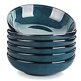 vancasso Stern Suppenteller 6er Set, 1140 Ml großen Pastateller, Spaghetti Tiefteller, Nudelschalen, Ramenschalen, große Salatschalen, Mehrzweckschalen, Grün Steingut Salatschalen Set