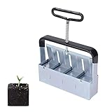 Hapivida 4 Zellsamen Boden Block Maker, 2 Zoll Handheld Soil Blocker Bodenblockierer mit Bequemem Griff für Garten Gewächshaussamen, Pflanzungen, Kultivierung