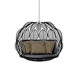 Rattan-Hängemattenstuhl mit Ständer für drinnen und draußen, unterstützt 150 kg, ideal für Garten, Terrasse oder Balkon Entspannung