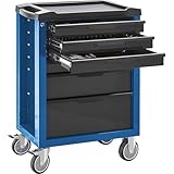 kaiserkraft FRANKEL Servante d'atelier à 6 tiroirs | h x l x p 977 x 708 x 459 mm | Bleu Gentiane/Noir