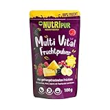 NutriPur Multi Vital Fruchtpulver: 100g Fruchtpulver gefriergetrocknet – Getrocknete Früchte ohne Zucker Zusatz – Frucht Pulver, Gefriergetrocknete Früchte - Gefriergetrocknete Beeren