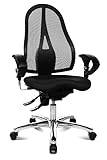 Topstar ST19UG20 Sitness 15, ergonomischer Bürostuhl, Schreibtischstuhl, inkl. höhenverstellbare Armlehnen, Bezugsstoff schwarz, 114 x 58 x 44