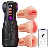 Tauara Masturbieren für Männer Masturbator, Sexspielzeug Sets 3 Liner Sex Spielzeug für die Männer Vagina Blowjob Anal, APP Masturbatoren 9 Vibration und Saugen Taschenmuschi Vibratorensets für Männer