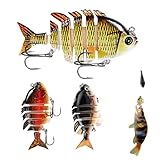 Lunaobrik LOS DE LA BABERS Swimbait mit mehreren Gelenken, 3-teiliges Fischköder-Set mit Spitzhaken | Crankbaits Gear für , Blau, Lachs, Wolfsbarsch, Forelle