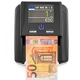 Banknotenprüfer & Geldzählmaschine Banknoten 2in1 - Einzeln einlegen - Banknotenprüfer Falschgelderkennung mit UV/MG/IR für falsche Euro-, Pfund-, Dollarscheine - mobiler Scanner Testlicht & kompakt