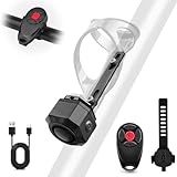 Cruxer Fahrrad Alarmanlage mit L-Förmiger Halterung für Trinkflaschenhalter, über USB Aufladbar, Lautstärke und Empfindlichkeit Einstellbar (110 dB), Diebstahlschutz-Vibrationsalarm mit Fernbedienung