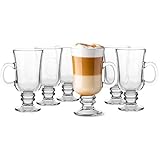 Glasmark Krosno Gläser 6er Set 0,2 Liter Kaffeegläser Teegläser Kaffee Tee Glas Irish Coffee Latte Macchiato Glühwein Gläser Trinkgläser Wassergläser Spülmaschinenfest Glasses 6 x 200 ML