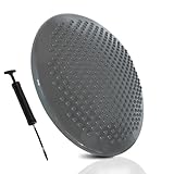 Ballsitzkissen Noppen 37 cm Grau + passende Pumpe | Fitness, Yoga, Reha, Rückentraining Balance-Kissen, Luftkissen, Balance Pad, Noppenkissen core