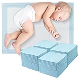 Dunkwckore 100 Stück Baby Wickelauflage, 33 × 45 cm Inkontinenzunterlage Wickelunterlage Einweg, Baby Changing Mat für Unterwegs, Hygienisch mit Superabsorber, Weich, Wasse, Atmungsaktiv