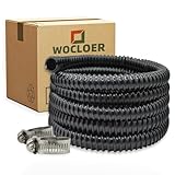 Teichschlauch, 1,9 cm × 15,2 m, schwarz, flexibler PVC-Teichschlauch, Gartenteich, PVC-Schlauch – verstärkter, knickfester Schlauch für Pumpen, Springbrunnen und Wasserfälle, 1,9 cm Durchmesser