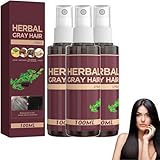 3ST Herbals Grey Hair Spray | Natürlicher Kräuter E-ssence Conditioner | He Shou Wu Entspannungsspray für dunkles schwarzes Haar | Pflegendes Shampoo zur Entfernung grauer Haare für Männer und Frauen