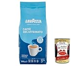 12x Lavazza, Caffè Decaffeinato, Entkoffeinierte Arabica und Robusta Kaffeebohnen, Kaffee mit Mandel- und Honigaroma, Intensität 3/10, Mittlere Röstung, 500 g + Italian Gourmet polpa 400g