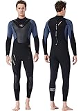 Owntop Herren Neoprenanzüge 3mm Neopren Tauchanzug - Langarm Wetsuit Men Badebekleidung Reißverschluss Hinten zum Surfen Schwimmen Wassersport, L