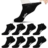 Jeasona 8 Paare Bambus Socken Herren 43-46 Kurz Sneaker Schwarz Bambussocken Herren 43-46 Ohne Gummi Herrensocken Ohne Gummibund Kurz für Diabetiker Diabetikersocken Kurz