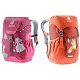 deuter Schmusebär Kinderrucksack (8 L), Ruby-hotpink & Waldfuchs 10 Kindergartenrucksack, Lava-paprika