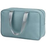 Volle Größe Kulturbeutel Große Kosmetiktasche Reise Make-up Taschen Organizer für Damen und Frauen (Graublau)