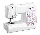 Brother KE14S Little Angel - Nähmaschine mit Fingerschutz (14 Stiche), Weiß, Rosa