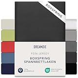 Dreamzie Premium Spannbettlaken 90x200 cm - 100x200 cm - 37cm Seitenhöhe - auch für Boxspringbett & Wasserbett - Bettlaken Boxspringbett 100% Jersey Baumwolle, 150 g/m² - Oeko-TEX - Dunkelgrau