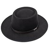 DRESHOW Fedora-Hut mit breiter Krempe für Damen Gürtelschnalle Retro-Panama-Schlapphut