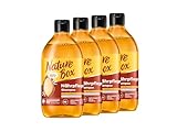 Nature Box Shampoo Nährpflege (4x 385 ml), Shampoo für trockenes Haar mit kaltgepresstem Argan-Öl, Haarshampoo für intensive Pflege, Flasche aus 100% recyceltem Social Plastic