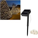 Uadme 50LED Solarbetriebene Lichterkette, 8 Modi, Lichter Für Den Außenbereich, IP44, Wasserdicht, Warmweiß