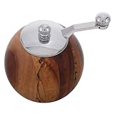 INOOMP Pfeffermühle Handkurbelschleifmaschine manuelle Kaffeemühle Mini-Mühle Getreidemühle mit Handkurbel kleine Mühle für Gewürze Holz Light Brown