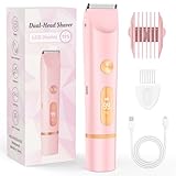 Rasierer Damen 2-in-1 Damenrasierer Elektrisch für Körper Scham und Nase Intimrasierer für Frauen Nass- und Trockengebrauch Wiederaufladbarer Trimmer 04