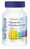 Fair & Pure Vitamin B5 200mg Pantothensäure, 180 Tabletten, Nahrungsergänzungsmittel vegan ohne Magnesiumstearat, in Deutschland hergestellt