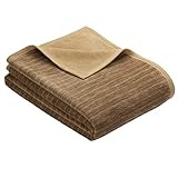 Ibena Fano Sesselschoner 050x200 cm – Sesselschutz braun Camel, toller Sessel Schoner aus hochwertiger Baumwollmischung, kuschelweich und pflegeleicht