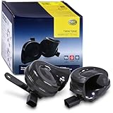 HELLA Fanfare - HELLA OE-CONNECT HORN TE26 SET - 12V - 110dB(A) - 400Hz-500Hz - Hochton/Tiefton - elektrisch - ECE - Gehäusefarbe: schwarz - Menge: 2 - 3FH 012 010-021