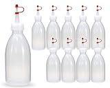 Octopus 10x 250 ml LDPE Plastikflasche Quetschflasche Laborflasche Garnierflasche Kunststoffflasche Spritzflasche mit Dosierspitze bzw. Tropfverschluss für Küche, Labor oder Hobby