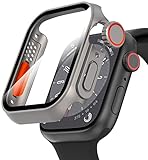 Diruite Hülle für Apple Watch Series 9/8/7 45mm Schutzhülle,HD Einzigartiges Design Ultradünne PC Schutz Case für iWatch 45mm Glas Displayschutz