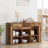 QJBSAVVA Altholz Sideboard 100x30x59,5 cm aus Holzwerkstoff mit Schublade, großzügiges Wohnzimmer Lowboard im Landhausstil, robuste Anrichte für Esszimmer Flur Küche