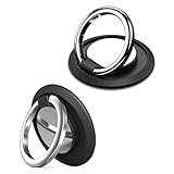 QZKJQDD Handy Ring Halterung, Handy Ring, Handyring, Handy Halter, Handy Fingerhalterung, Handy Halterung Hand, Fingerhalterung Handy, Um 360 Grad drehbarer Telefongriff (2 Stück-Schwarz)