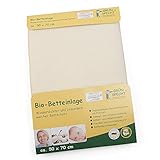 GRÜNSPECHT Bio-Betteinlage 50x70cm, Matratzenschutz, 100 % Baumwolle (kbA) mit PU-Kern, kochfest & trocknergeeignet, wasserdicht & urinundurchlässig (615-00)