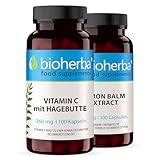 Vitamin C mit Hagebutte 360 mg – 200 Kapseln | Natürliche Quelle von Vitamin C & Pflanzenpulver (Rosa canina) von BIOHERBA