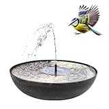 Solarbrunnen Set für draußen 37 cm Schale anthrazit - Dekoschale und Schwimmende Solar Springbrunnen Fontäne als Outdoor Wasserspiel - Außen Gartenbrunnen als Balkon Vogeltränke, Garten Vogelbad