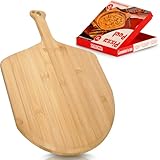 SALSICCIA Bambus-Pizzaschaufel, 30,5 cm, Pizzaschaufel, Ofenzubehör für großes Holz-Pizzabrett zum Umfüllen und Servieren, Pizzaschaufel