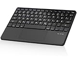 IVEOPPE Bluetooth Tastatur mit Touchpad - Tragbare Wireless-Tastatur Wiederaufladbar, für Apple/iPad/iPhone/Samsung/Tablet/Smartphone/iOS/Android/Windows, Ultraslim Design, Deutsches QWERTZ Layout