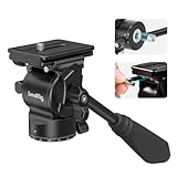 SMALLRIG Stativ Fluidkopf Pan Tilt Head CH10 mit Schnellwechselplatte, Fluid Head geeignet für AR-ca Swiss für Kompakt Videokameras und DSLR Kameras, 3kg Tragkraft für Stativ Kamera - 3259B