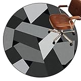 Stuhlmatte für Hartholzboden, Runder Stuhlmatten-Teppich for Hartholz-Teppichböden, Heimbüro, Mehrfarbig, mehrere Größen(F,90 cm)