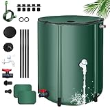 Regentonnen für Sammeln von Regenwasser aus der Dachrinne, langlebiger Wasserspeichertank, umweltfreundliche Regenwassernutzung mit Überlaufventil(198 gallons/750L)