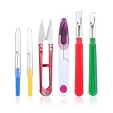 Dreamil Nahttrenner Set Nähen Saumtrenner 6-teiliges Nahtauftrenner mit Schutzkappe Fadenschneider Entfernen Werkzeug Auftrenner großer/kleiner