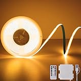 COB LED Streifen Batteriebetrieben, 2M 640 LED Streifen Weiß 2700k, Dimmbar Flexible LED Strip für Außenbereich, Schlafzimmer, Küche, DIY Beleuchtung