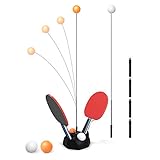 WZTO Tischtennistrainer, Tischtennistrainer mit elastischer Ball-Trainingsmaschine, für Erwachsene und Kinder im Innen- und Außenbereich